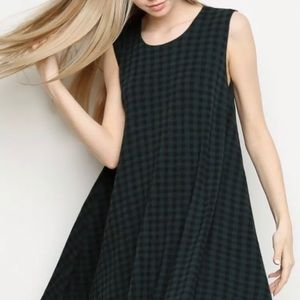 Brandy Melville Green Plaid Alena Dress